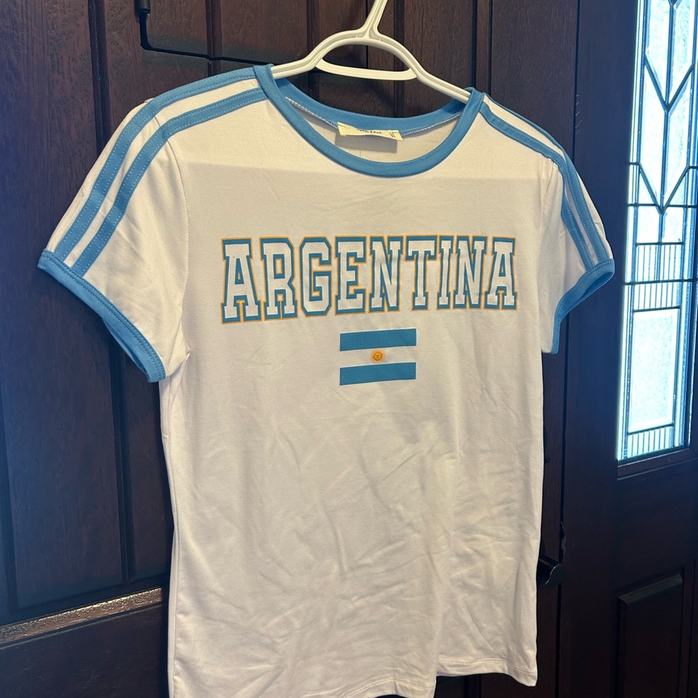 Argentina White and Blue Women's Short Sleeve Tee